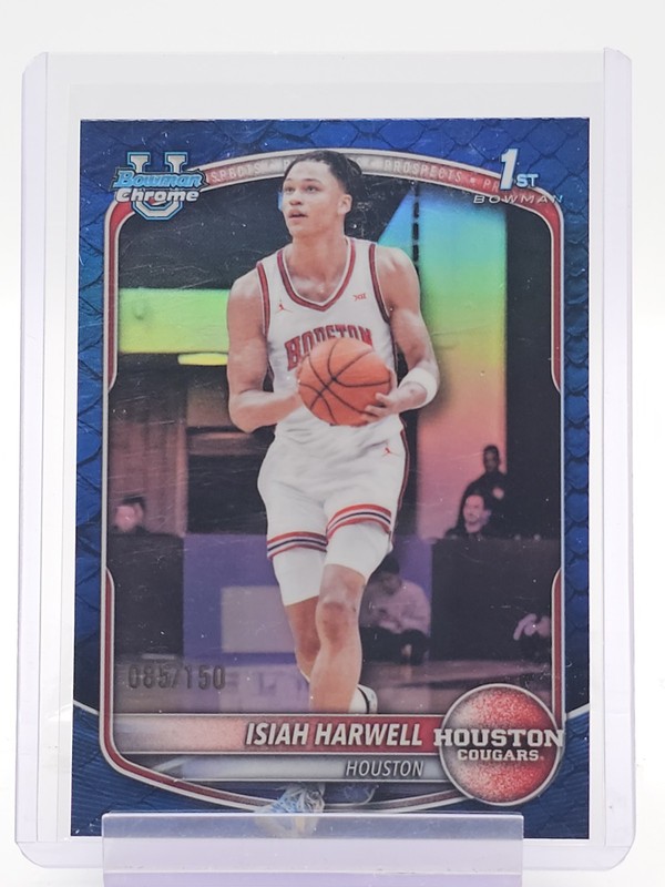ISIAH HARWELL 2025-26 BOWMAN CHROME U 1ST BLUE REPTILIAN REFRACTOR /150 Q7262