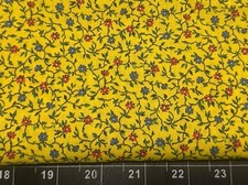 Tina Scrap 9 x21 Mini Flower Leaf Tiny Yellow Floral Calico Daisy Cotton Fabric