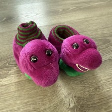 Vintage Barney the Dinosaur Infant Toddler Size 7-8 Slippers 1990s