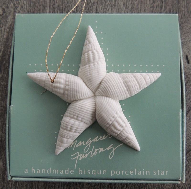 Margaret Furlong Morning Star Christmas Ornament 1980 Porcelain Shell 3" Retired