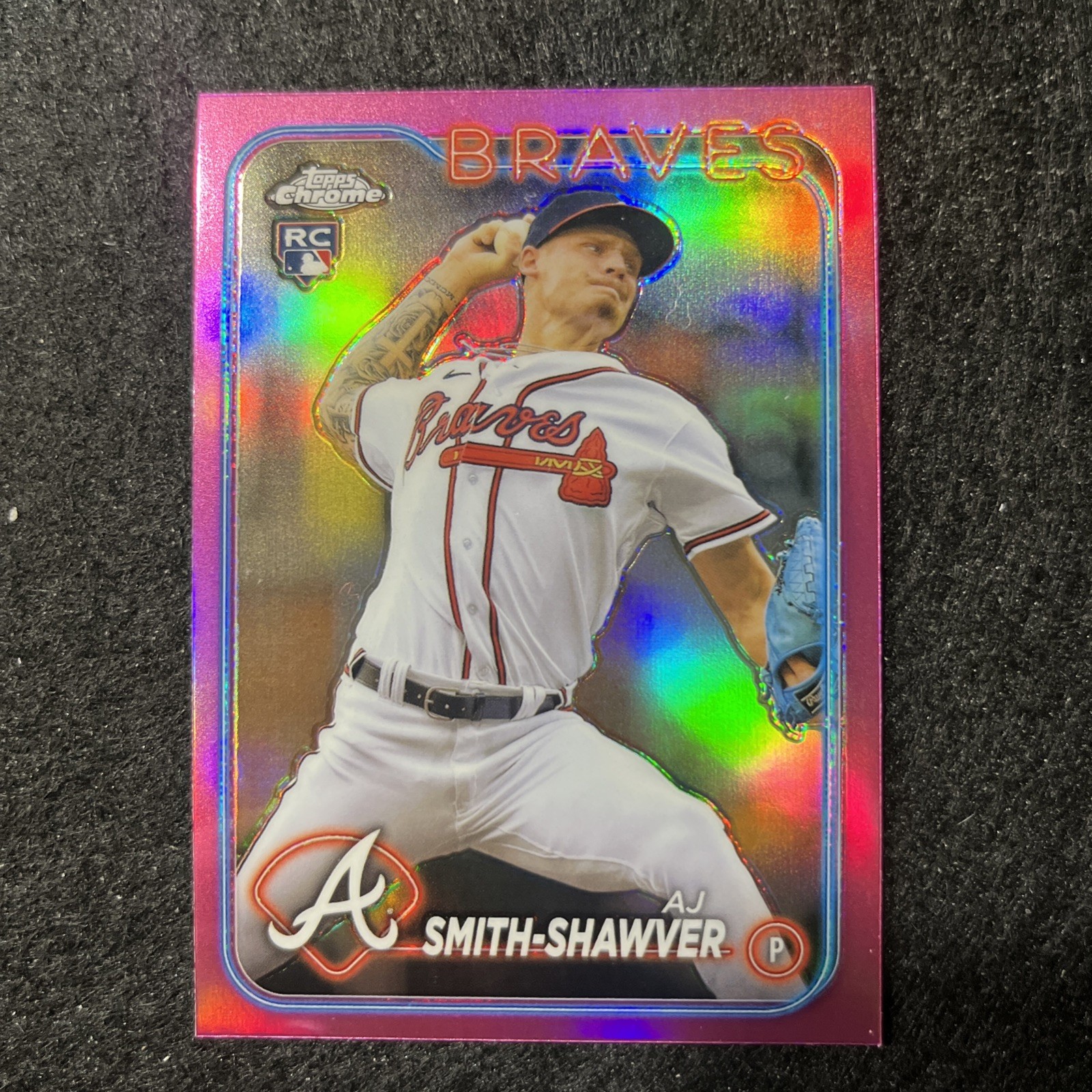 2024 Topps Chrome - AJ Smith-Shawver #19 Pink Refractor (RC)
