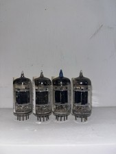 4 Sylvania 5814A 12AU7 Black Plate Foil Getter Turns TV7 Tested Strong