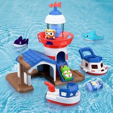 iPlay, iLearn Bath Toys for Toddlers 2-4, Kids Lighthouse Bathtub Shower Toy Set