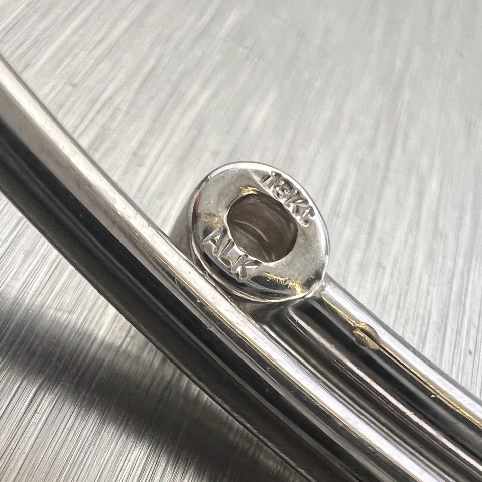 Brazalete Brazalete Oro Blanco 18k Dos Piedras Diamantes 0.31ctw G SI1 6.75" 7.2g Foto 3 de 4