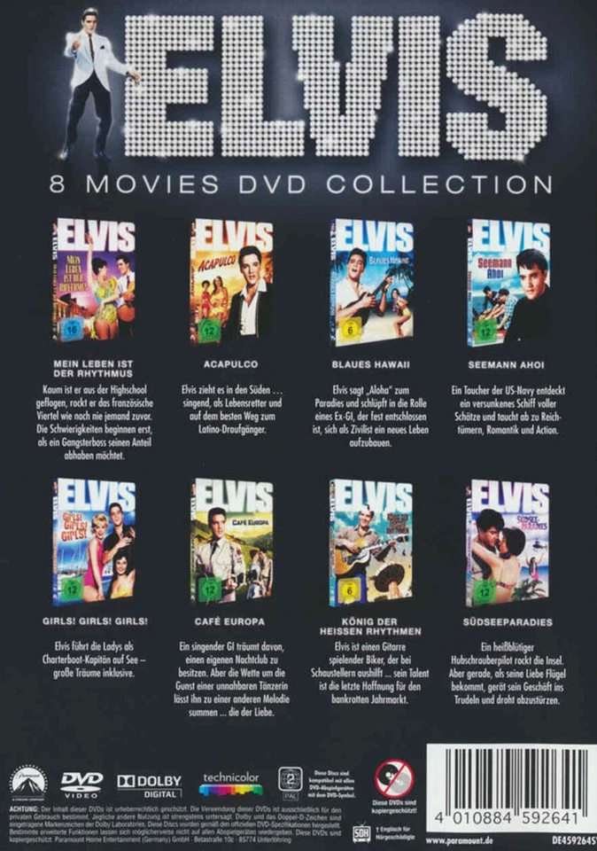 Elivis Presley Box mit acht seiner größten Filmen (1958 -1967)[DVD/Neu/OVP] - Bild 2 von 2