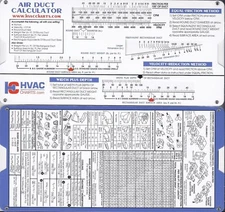 Duct Sizing Calculator Slide Chart Graph