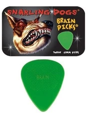 Snarling Dogs Brain Guitar Picks Green .53 mm 12 picks with Tin Box