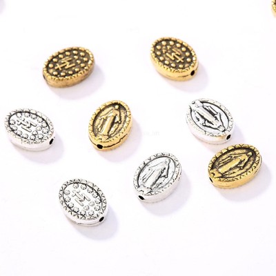 Tibetan Silver Double Sided Beads Charm Retro Spacer Jewelry Findings 15x4mm