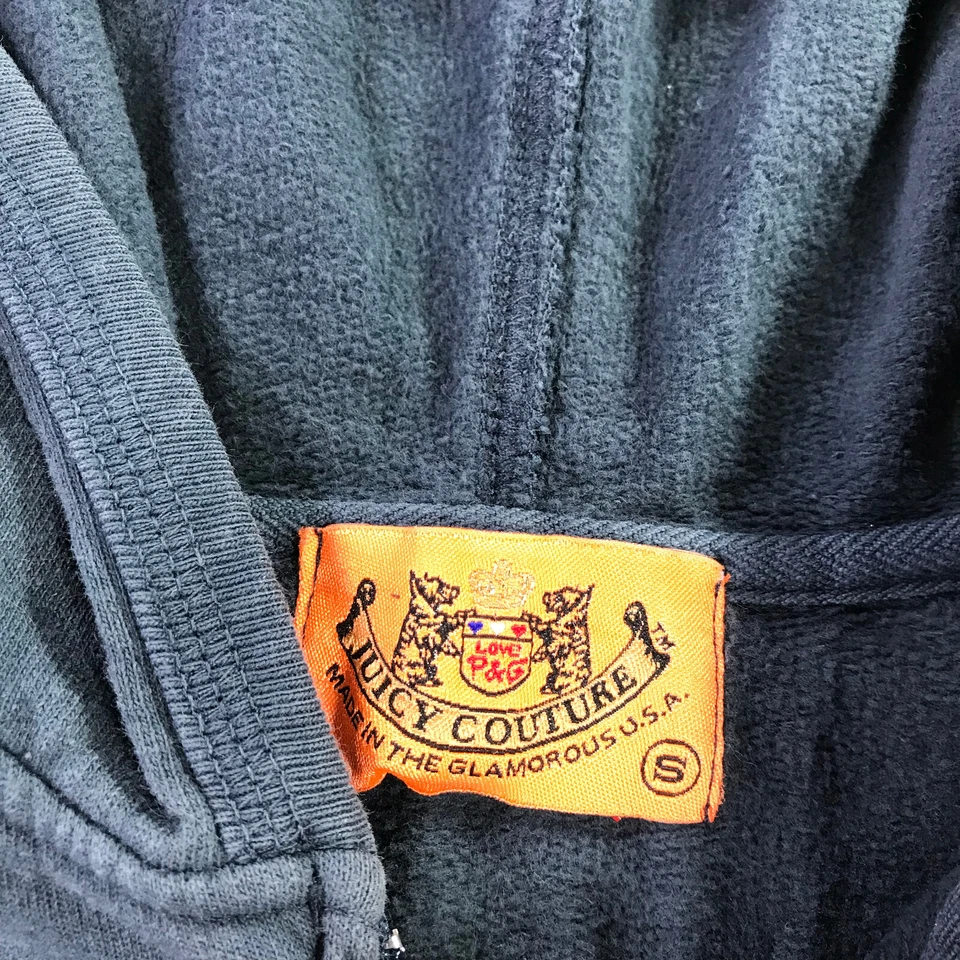 Suéter Juicy Couture Mujer Pequeña Sudadera con Capucha Cremallera Completa Sudadera Azul Informal EE. UU. Foto 4 de 4