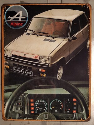 Plaque métal Renault 5 alpine neuve 20x30cm - Collection