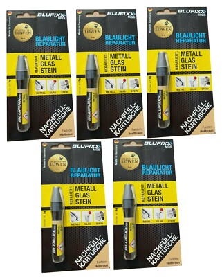 Blufixx  5x Nachfüllkartusche (Hellbraun) MGS für Metall Glas Stein Smart Repair