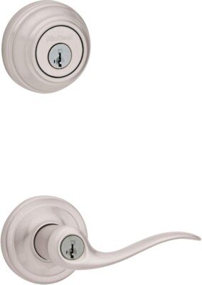 Kwikset Tustin SmartKey Single Cylinder Leverset and Deadbolt Combo Pack NEW