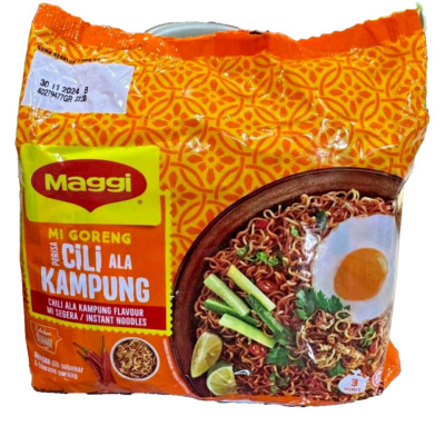 Maggi Mi Goreng Instant F/Noodles Chili Ala Kampung Flavour 5's x 77g - 3 Packs