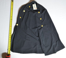 Msquared Black Cloak Cape Size Large Gold Military Style Buttons Costume Cosplay