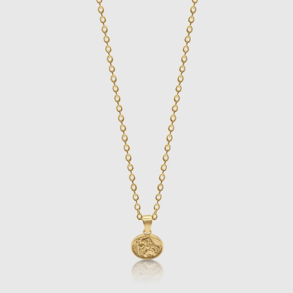Saint Christopher Christ Religious Jesus Christ Necklace & Pendant in 18k Gold - Image 4 of 4