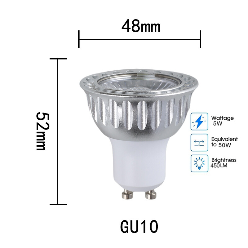 Led Cob Spotlight 5W E27 Fixture Home Lamp 3000K 4500K 6500K Ac85-265V Room