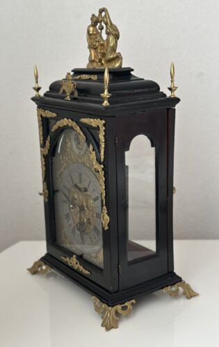 Stockuhr Kaminuhr/Tischuhr mit Messing Applikationen Um 1780 - Bild 5 von 11