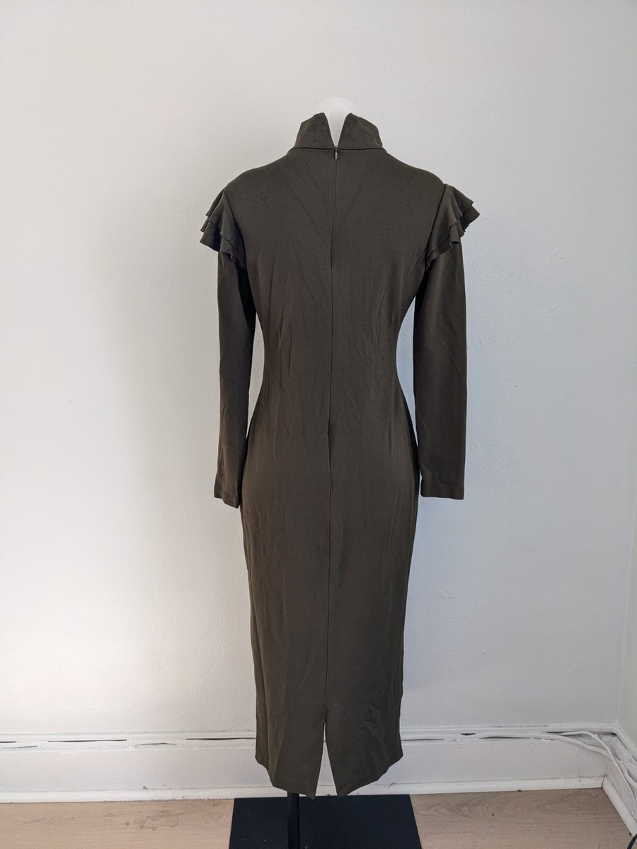 Hunter Bell Sz Medium Katelyn Knit Dress Olive Green Ruffle Shoulder Long Sleeve | eBay Hunter Bell Sz Medium Katelyn Knit Dress Olive Green Ruffle Shoulder Long Sleeve | eBay