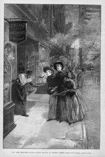 NEW YORK SHOP-GIRLS BUYING EASTER BONNET WOMEN SHOPPING UMBRELLA