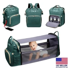 Diaper Crib Bag | MAICAIS Baby Changing Station Backpack | Green