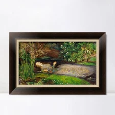 Framed Canvas Giclee Print Ophelia by John Everett Millais Wall Art 20"x32"