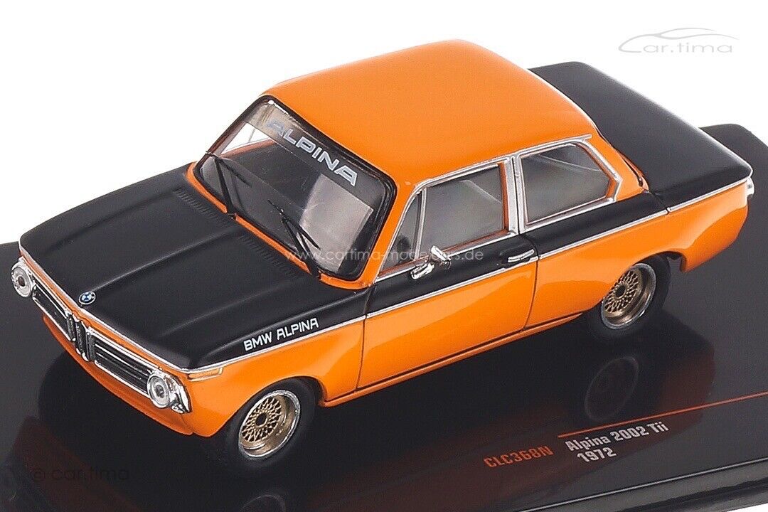 Super Ixo 1/43 Odlew ciśnieniowy 1972 BMW 2002 Tii Alpina IN Pomarańczowo-Czarny CLC368N