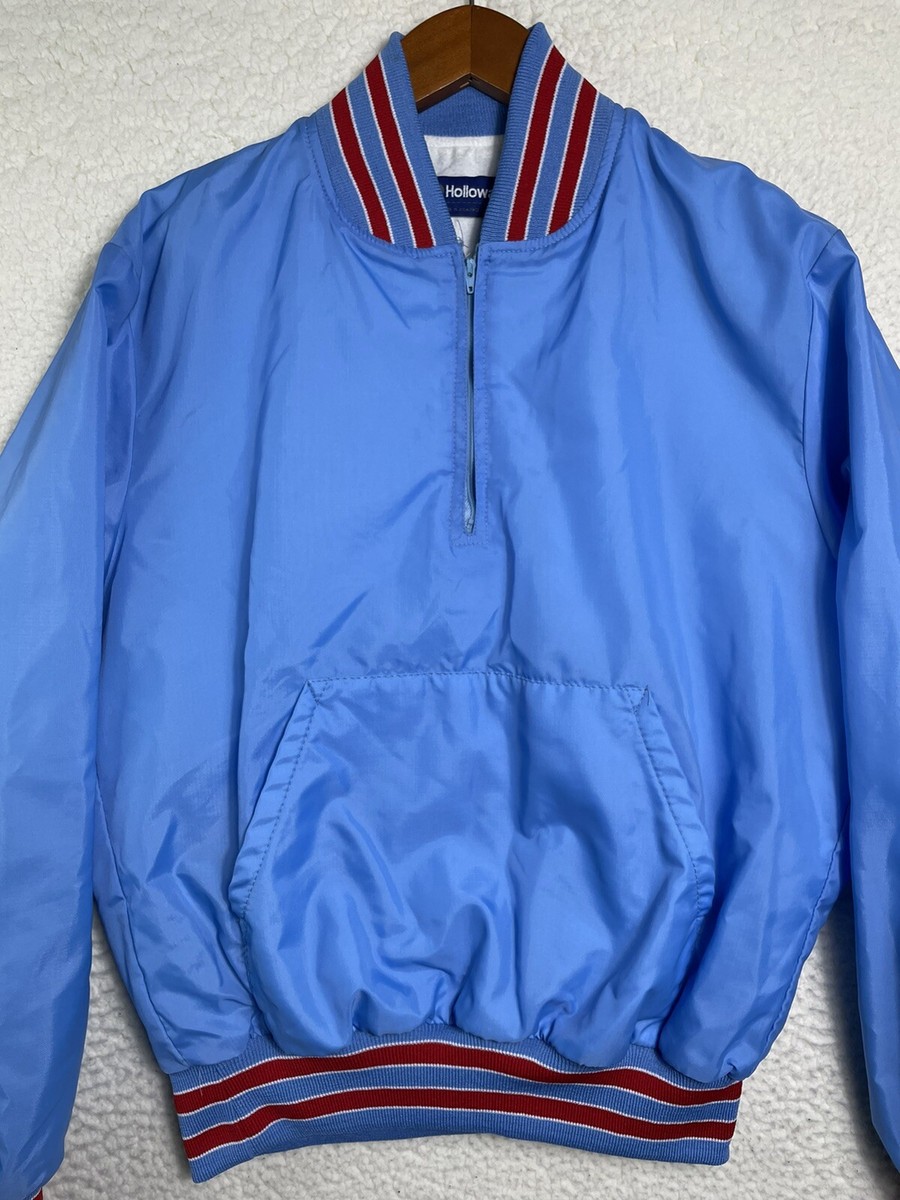 Vintage 80s Holloway Made In USA Light Blue Satin Varsity Vintage 80s Holloway Made In USA Light Blue Satin Varsity