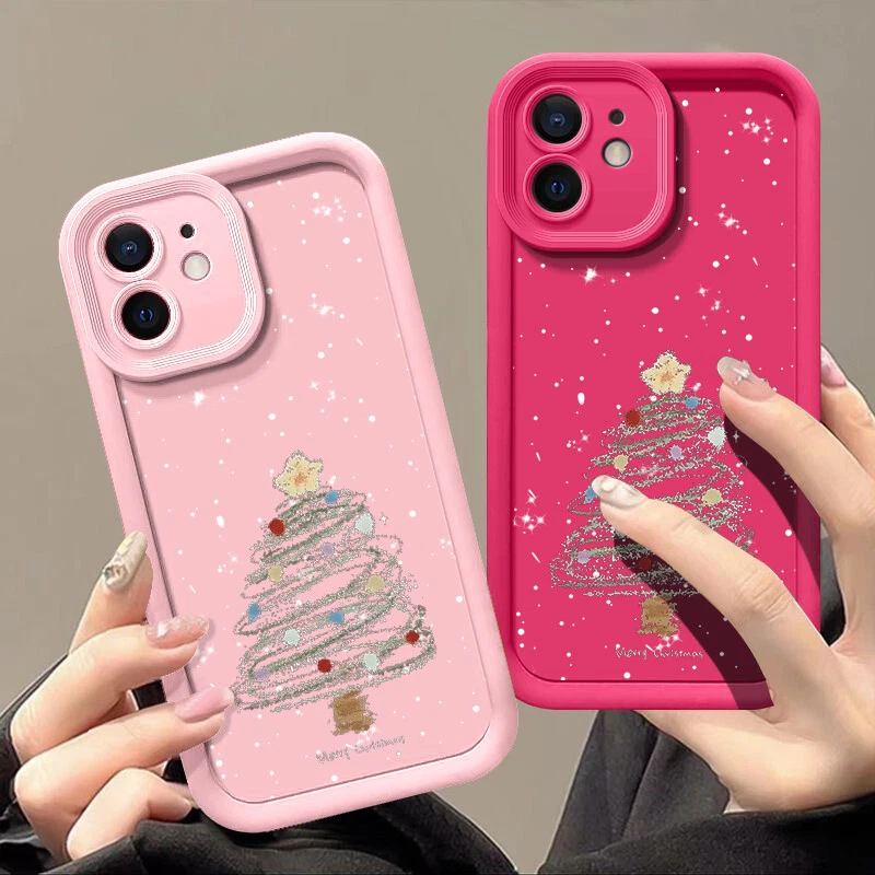 For iPhone 16 15 17 Pro Max Air 14 13 12 11 XR 8 Christmas Tree Santa Case Cover - Image 2 of 4