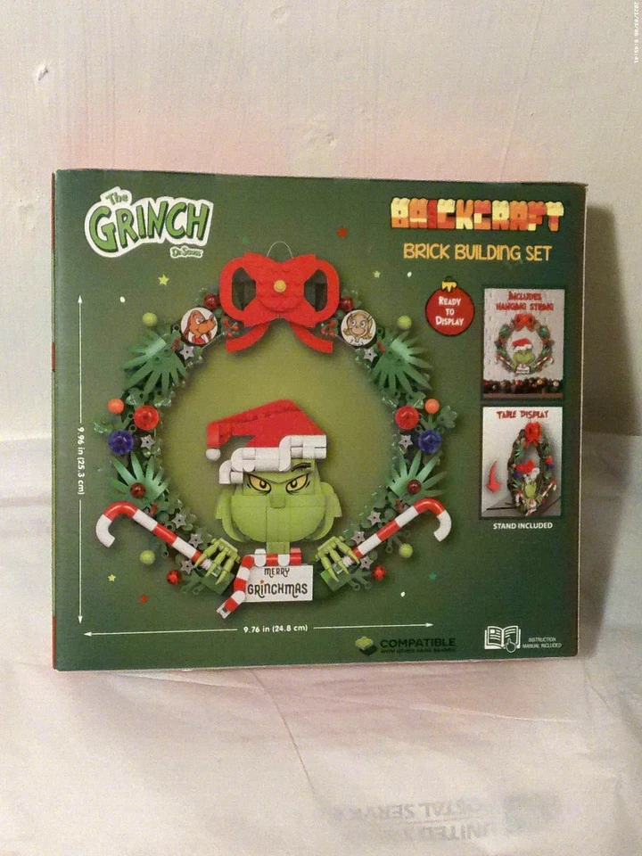 Brickcraft  Dr Seuss  Grinch Wreath  Brick Building Set  523 Pieces  Compatible - Image 2 of 4