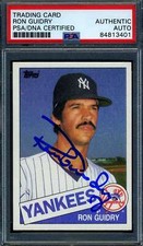 Ron Guidry PSA DNA Signed 1985 Topps Autographed