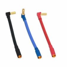 3pcs/set Brushless Motor ESC Elbow Bullet 5mm Male to 5.5mm Female 10AWG 4" wire