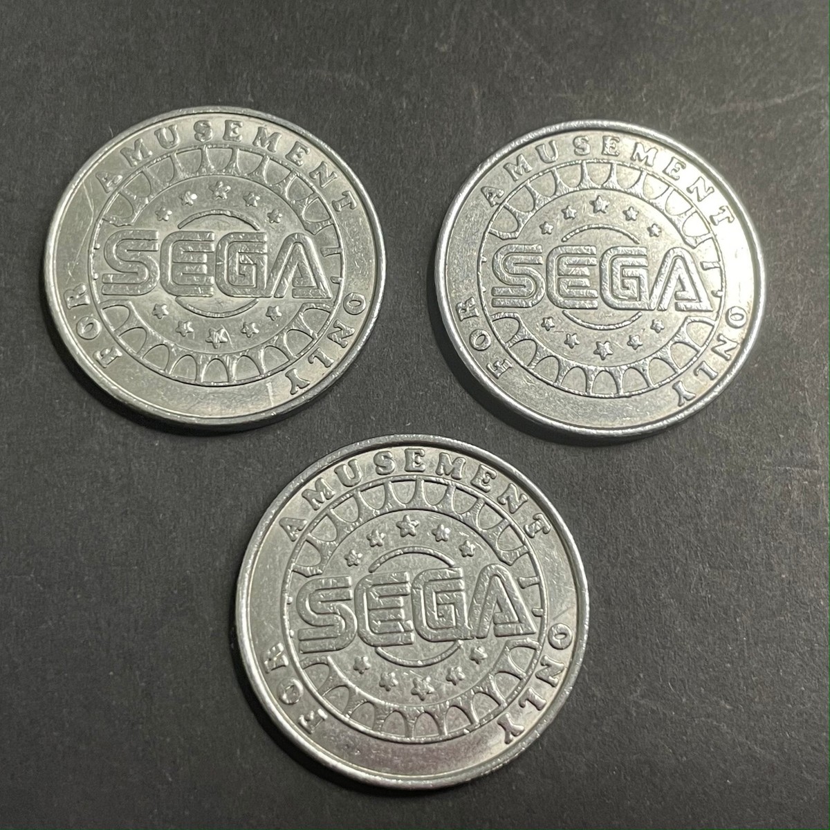 3 x SEGA Arcade Token Coin - MAME 1UP RETRO Astro City Sonic