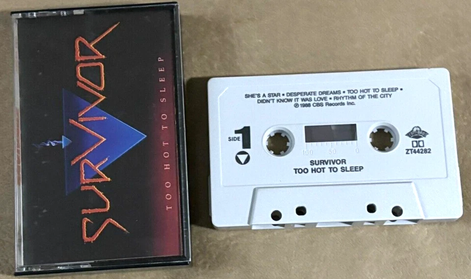 SURVIVOR - Too Hot to Sleep (1988) CASSETTE TAPE. Near Mint - Image 2 of 3