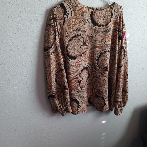 Alfred Dunner Brown Long Sleeve Blouse - Gently Used
