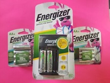 Lot Energizer Rechargeable Basic Battery Charger w/ 6 AA and 4 AAA Batteries