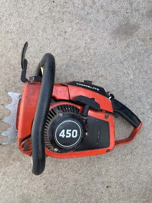 Vintage Homelite 450 Chainsaw Power Head Ran On Prime Full Wrap Low Hr On Shelf