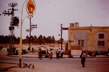 May 1958 Shell Gas Station Be'er Sheva Israel Red Border Kodachrome  Slide AY-B