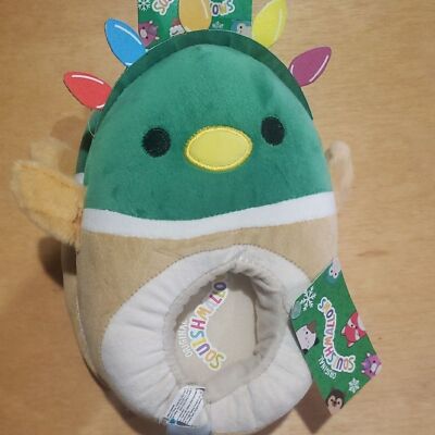 Squishmallows Green Bird Plush Slippers
