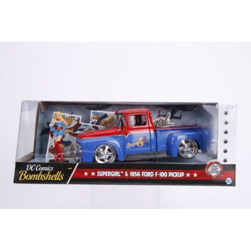 DC Bombshells Supergirl Figure and 1956 Ford F-100 Pickup 1:24