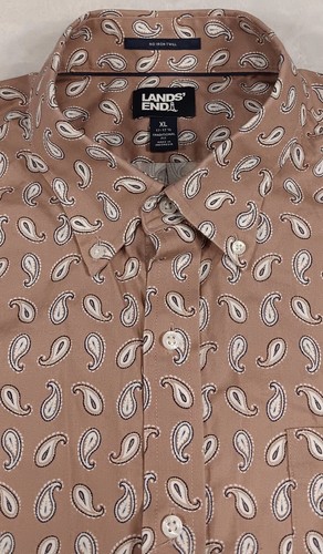 Lands' End_Mens_Sz. XL_Brown_Paisley Button-Up_Long Sleeve_Shirt - Picture 10 of 13