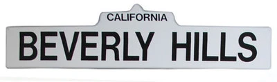 HOLLYWOOD MEGA Beverly Hills White Street Sign - 3062