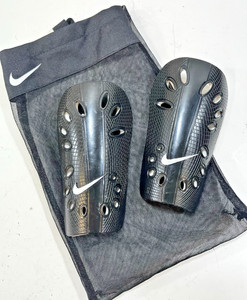 Nike J Shin Guards Youth Black w/ White Swoosh Kids Soccer Size (XS) Extra Small