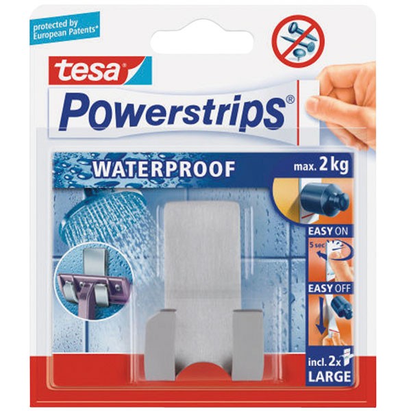 tesa® 59709 Stainless Steel Waterproof Self-Adhesive & Removable Razor Holder
