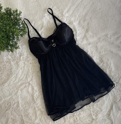 Seductive Wear by Cinema Etoile   Black Lace Sexy Lingerie Nightgown   Size M