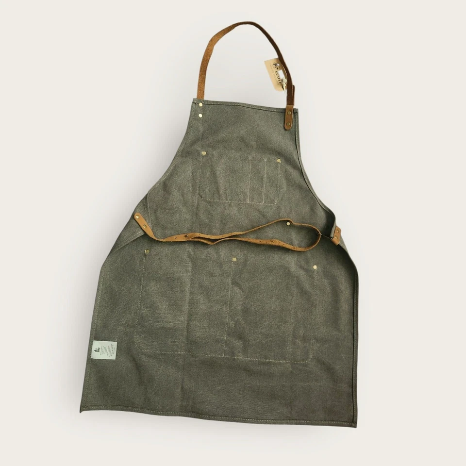 BBQ Butler Men's Canvas and Leather Apron Adj. Straps Grilling/Cookouts NWT - Image 2 of 4