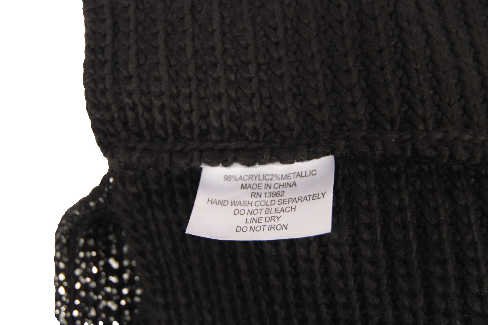 Black / Silver Infinity Scarf Warn Knit Loop Circ… - image 3