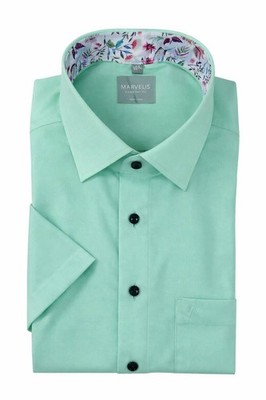 Marvelis Hemd Comfort Fit Kurzarm grün Struktur 7000.12.40