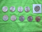 10 pieces of 1 oz .999 Silver Rounds Canadian Maple leaf  , years vary!