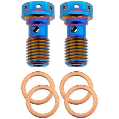 Tusk Titanium Banjo Bolt Kit - Burnt Blue - M10x1.25 - TBM1012519