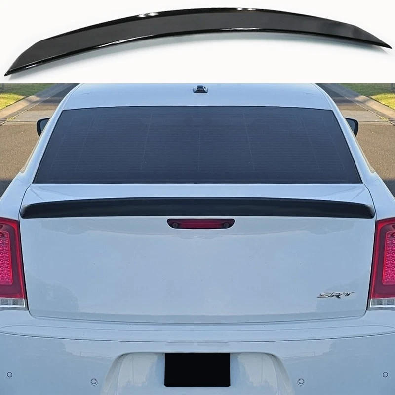 Para Chrysler 300 2011-2023 OE Estilo Fábrica Labio NEGRO BRILLANTE Alerón Alerón Maletero Foto 4 de 4